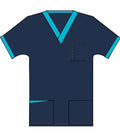 Poplin Top v neck 3 pocket half sleeve unisex with 1 pencil pocket at front pocket contrast at pocket style