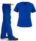 Microfiber Stretch Bravo solid set 6 pocket half sleeve (top 3 pocket with 1 pencil pocket bravo with bottom 2 pocket bootcut)
