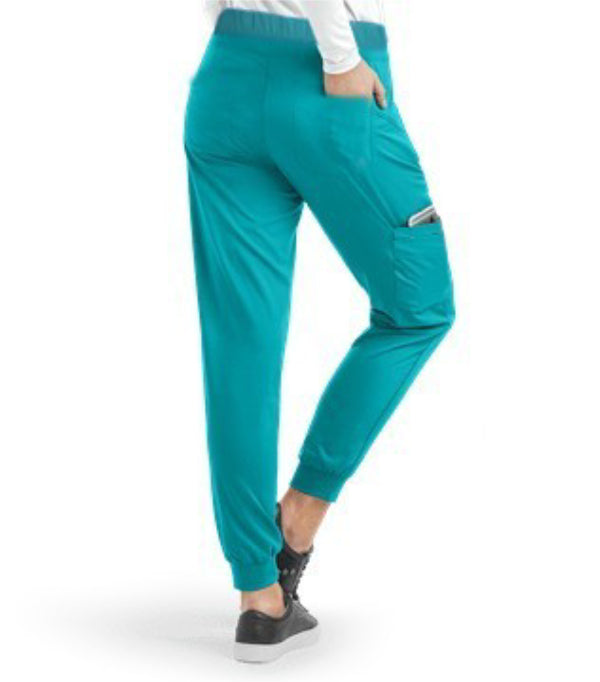 Poplin Unisex Jogger Scrub Pant -6 Pockets (2 Side Pockets, 2 Cargo Pockets with Cell Phone Pocket & 1 Back Pocket), Half Elastic Waistband