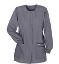 Poplin Women’s Scrub Jacket 4-Pocket ( angled pockets ) solid  Full sleevs with rib and snap button