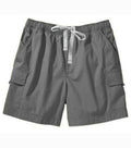 Poplin fabric cargo shorts full elastic waistband 2 side pocket 2 cargo pocket with flap 1 back patch pocket elasticated twill drawstring (white) (inseam is 5 inches)