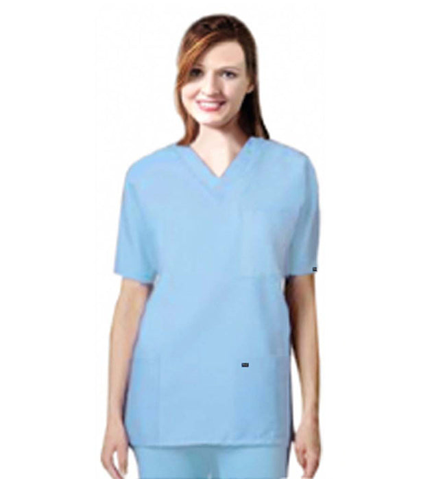 Microfiber Scrub set 9 pocket unisex solid half sleeve ( Top 3 pkt with pencil pkts , pant 6 pkts with 2 side pkts , 2 Cargo pkts & 2 back pkt)